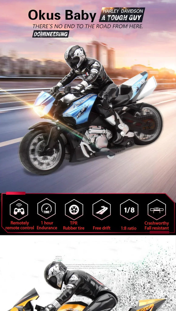 High-Speed Remote Control Stunt Motorbike 360° Rotation Drift RC Motorcycle Toy for Kids