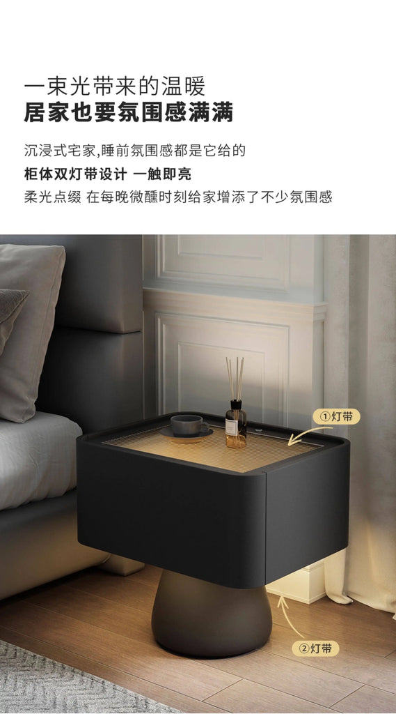 Space-Saving Vintage Bedside Table – Minimalist Luxury Wooden Nightstand