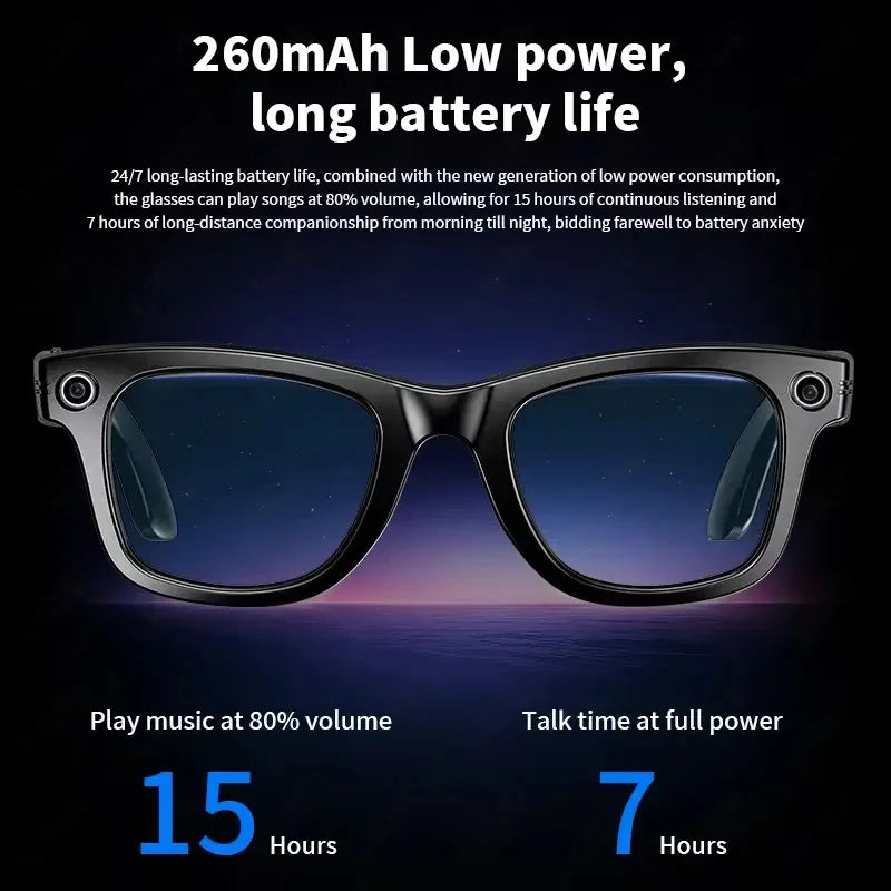 GUHUAVMI Smart Glasses for Men – 8MP Camera | WiFi | Bluetooth | AI Features | IP65 Waterproof