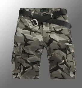 Men’s Vintage Denim Cargo Shorts – Distressed Knee-Length Summer Shorts