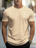 Men's Summer Cotton Casual Sports T-Shirt with Mountain Print, Short Sleeve, Round Neck thumbnail 2
