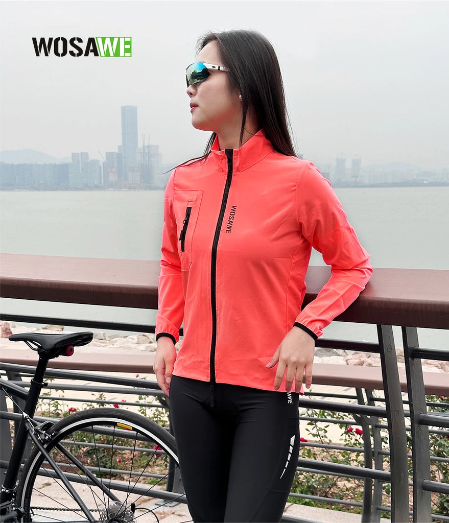WOSAWE Women's Waterproof Cycling Windbreaker Jacket