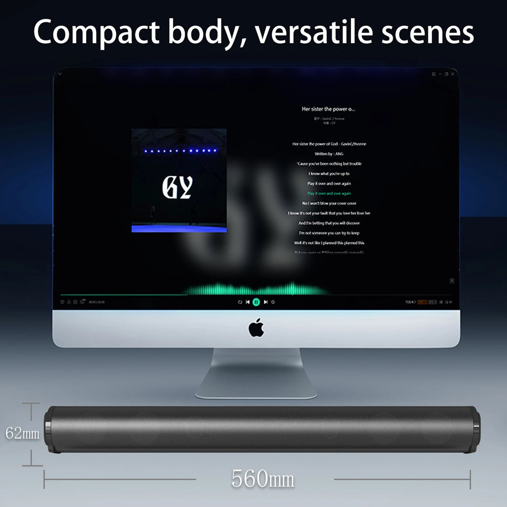 TV Car Sound Bar – Wired & Wireless Bluetooth Home Surround SoundBar for PC, Theater, TV, and Computer