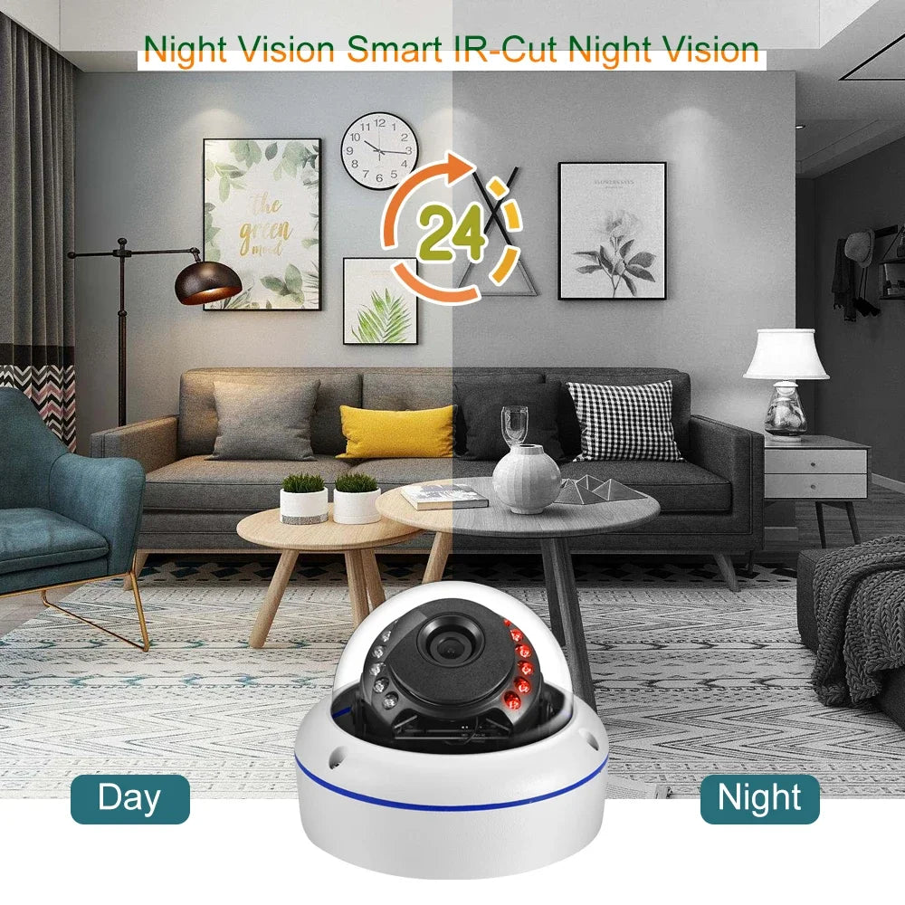 AZISHN 8 Channel 5MP AHD DVR CCTV Security Camera System Kit Indoor Outdoor Waterproof Dome Cameras