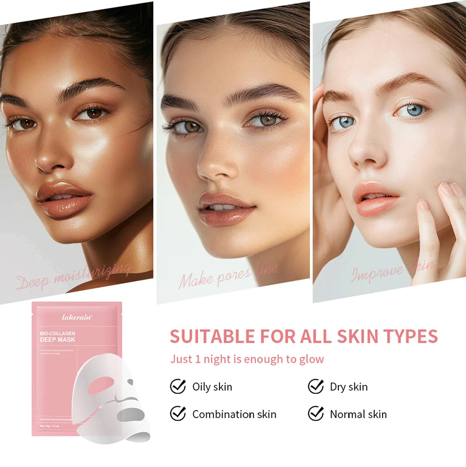 Bio-Collagen Deep Face Mask Overnight Hydrating Mud Mask for Pore Minimizing, Firming and Brightening 34g