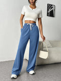 Autumn & Winter Women’s Elastic Waist Wide Leg Casual Pants thumbnail 25