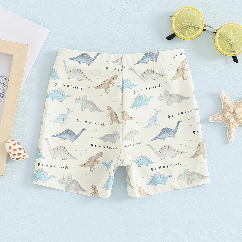 Blotona Boys Swim Trunks – Dinosaur, Plaid & Turtle Print Toddler Board Shorts