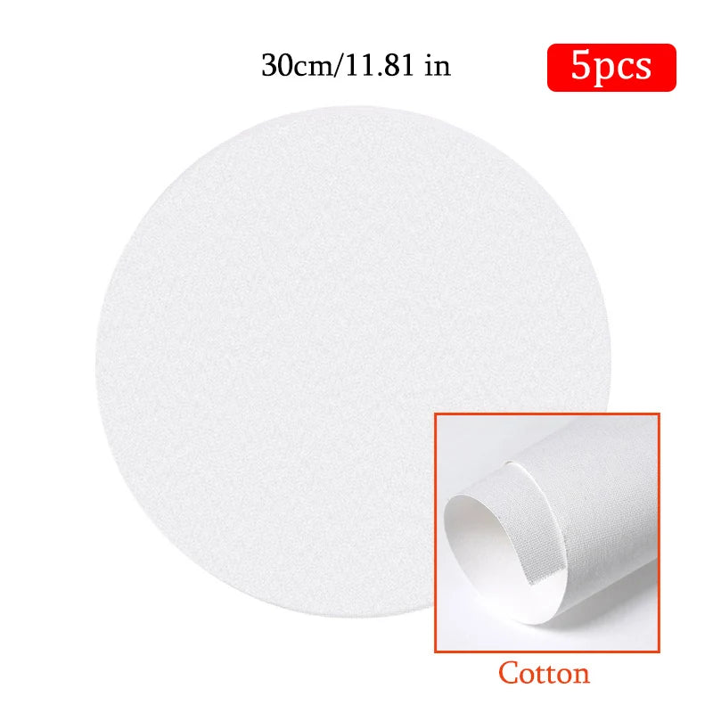 5pcs White Blank Square Artist Canvas Wooden Frame Cotton Boards for Oil, Acrylic & Watercolor Painting