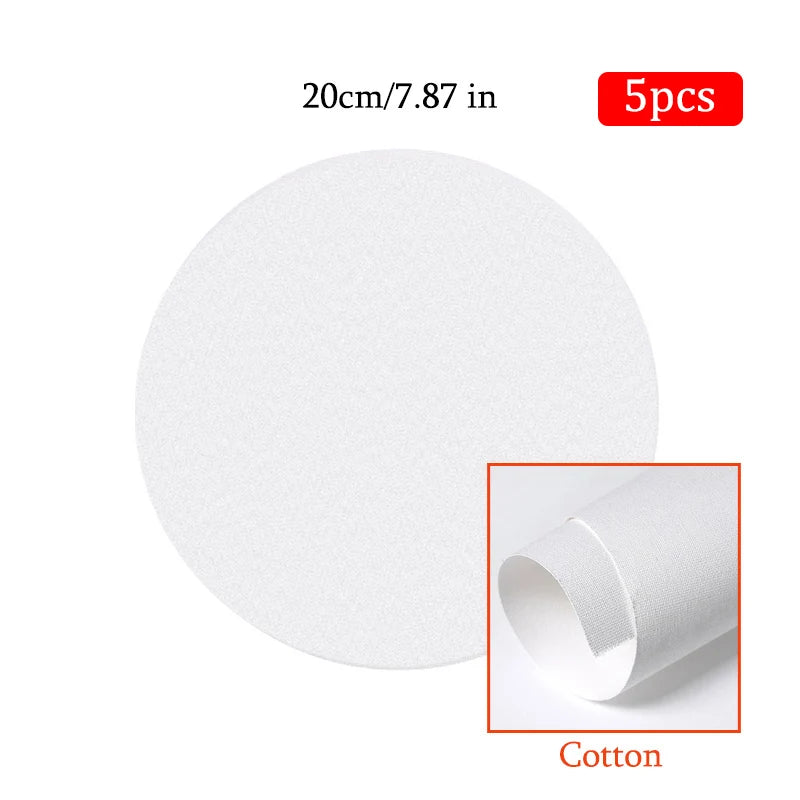 5pcs White Blank Square Artist Canvas Wooden Frame Cotton Boards for Oil, Acrylic & Watercolor Painting