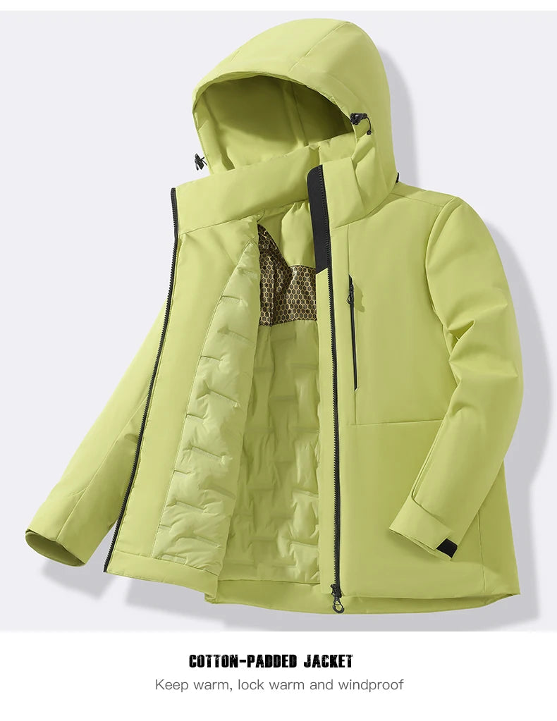 JNLN Unisex Waterproof Fleece Jacket – Winter Windproof Thermal Windbreaker for Men & Women