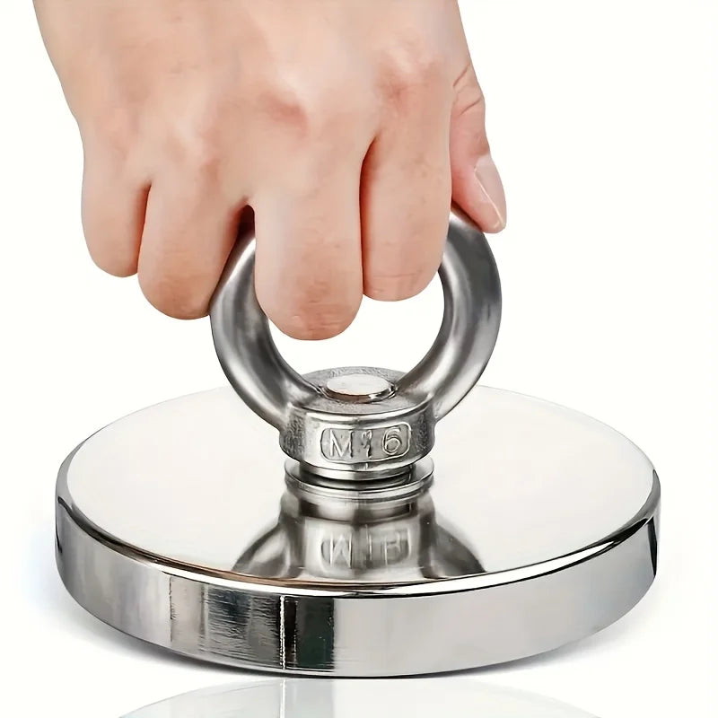 Super Strong Fishing Magnet – Heavy Duty Salvage Search Magnet with Eyebolt | Powerful Permanent Magnet for Treasure Hunting & Recovery
