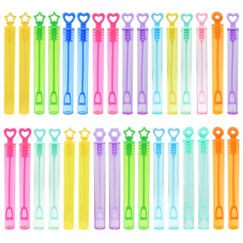 10-50pcs Colorful Heart Bubble Soap Bottles with Wands – Kids Party Favors & Wedding Gifts