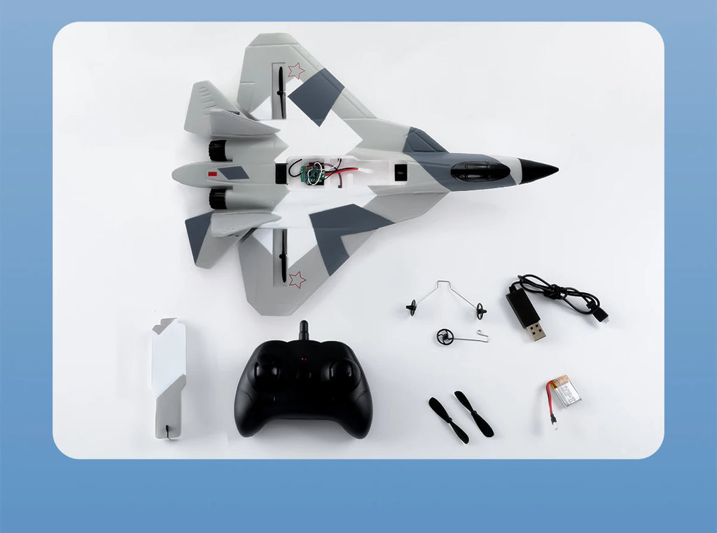 RC Foam Aircraft SU-35 Fighter Plane 2.4G Remote Control Glider for Kids and Adults