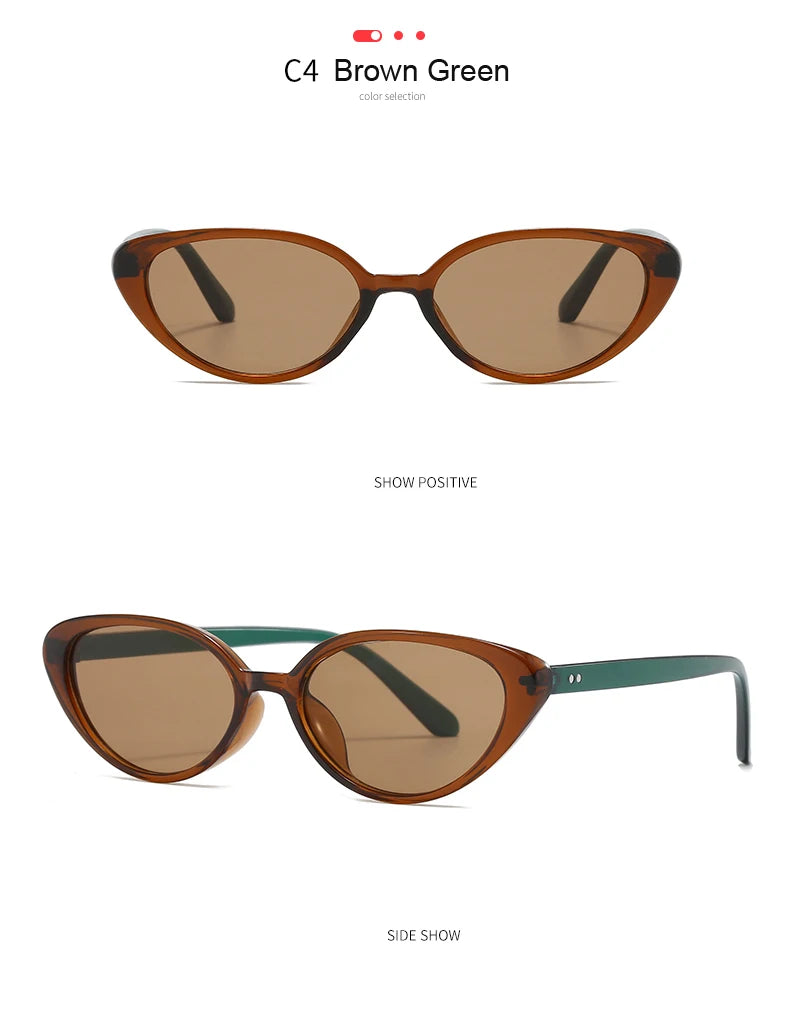 2pcs Retro Cat Eye Sunglasses for Women & Men – Rivet Triangle Fashion Sun Glasses, Multi-Color