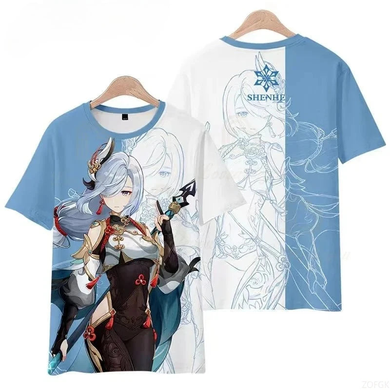 Genshin Impact Cartoon Kids T-Shirt – Unisex Short Sleeve Summer Tee for Boys & Girls