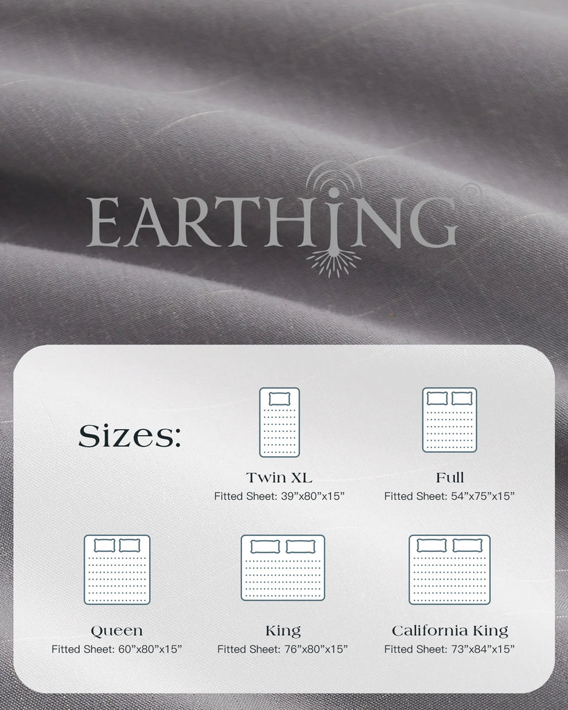 Grounding Earthing Fitted Sheet Cal King 183x213cm Cotton Silver Fibre Sheet with Grounding Cord 400TC