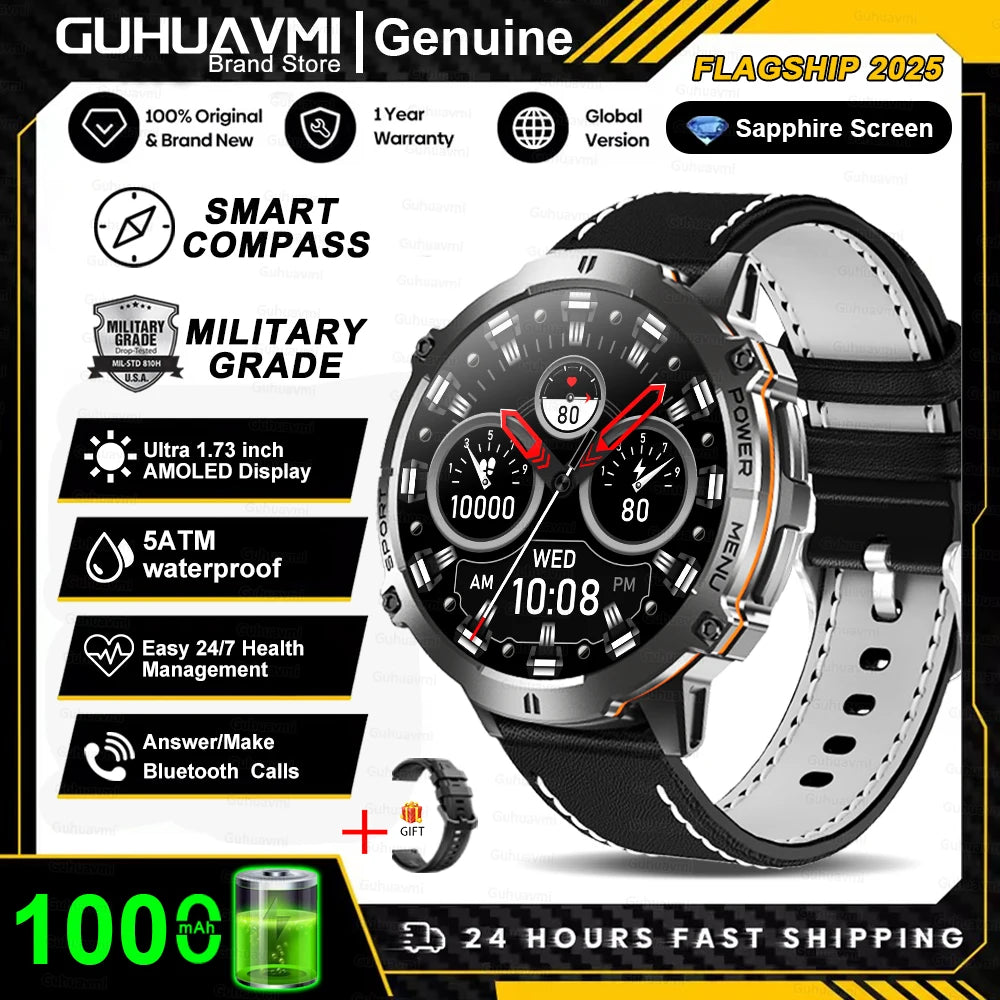 KAVSUMI X3 Outdoor GPS Smartwatch Ultra 2025 1000mAh AMOLED Display 10ATM Waterproof Bluetooth Call Sports Watch