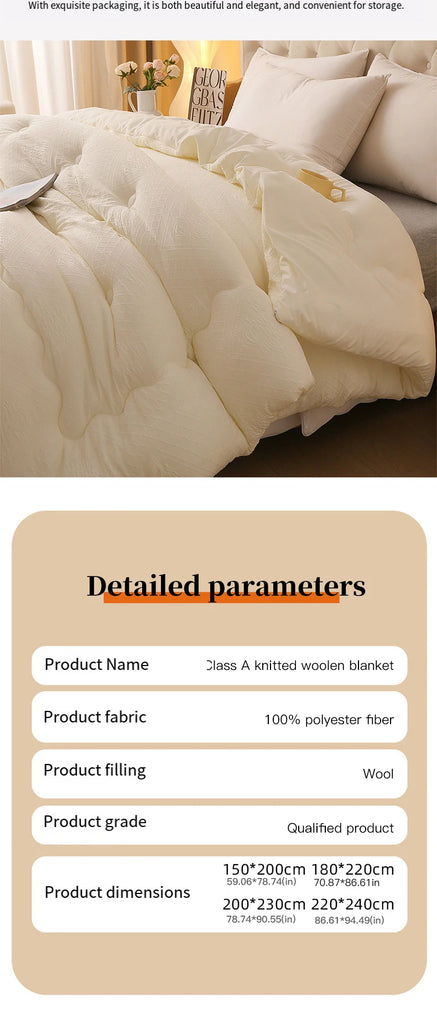 A-Class Australian Wool Quilt Thick Warm Winter Doona Four Season Quilted Quilt Core