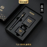 BAOKE T18/T19/T20 Black & Grey Fountain Pen Gift Set with Ink Bottle and 6 Cartridges – Stainless Steel Nib Metal Office Pen thumbnail 29