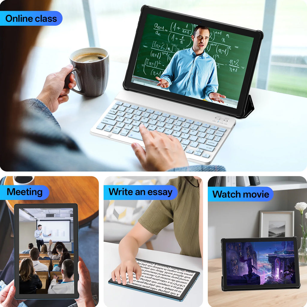 BAKEN 10-Inch Android 15 Tablet PC – 12GB RAM (3+9GB) + 64GB Storage, WiFi 6, Quad-Core Processor, Dual Camera, 6000mAh Battery