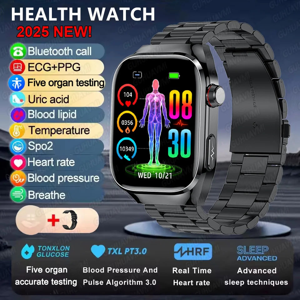 GUHUAVMI Micro Physical Examination Smart Watch with ECG, Uric Acid & Five-Organ Health Monitoring