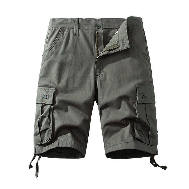 Men’s Cotton Cargo Knee-Length Tactical Shorts – Casual Hiking, Fishing & Sports Wear