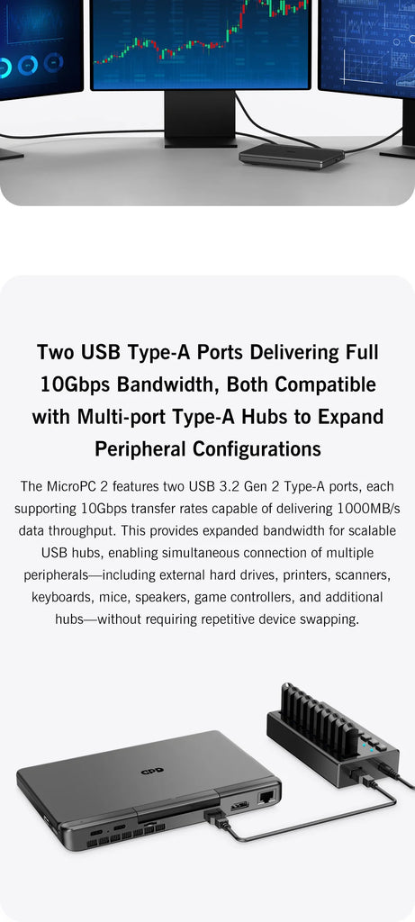 New 7-inch GPD MicroPC 2 Mini Laptop Intel Core i3-N300 16GB/512GB Windows 11 Portable Notebook