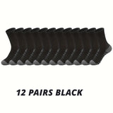 6 or 12 Pairs Men's Outdoor Crew Socks – Breathable, Durable, and Comfortable Fit thumbnail 18