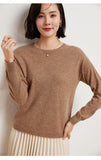 WinvyNee Women's 100% Wool Ribbed Crew Neck Sweater – Slim Fit Winter Knit Pullover thumbnail 13