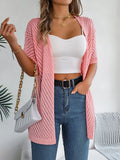 Casual Hollow Out Knitted Short Sleeve Cardigan for Women thumbnail 13