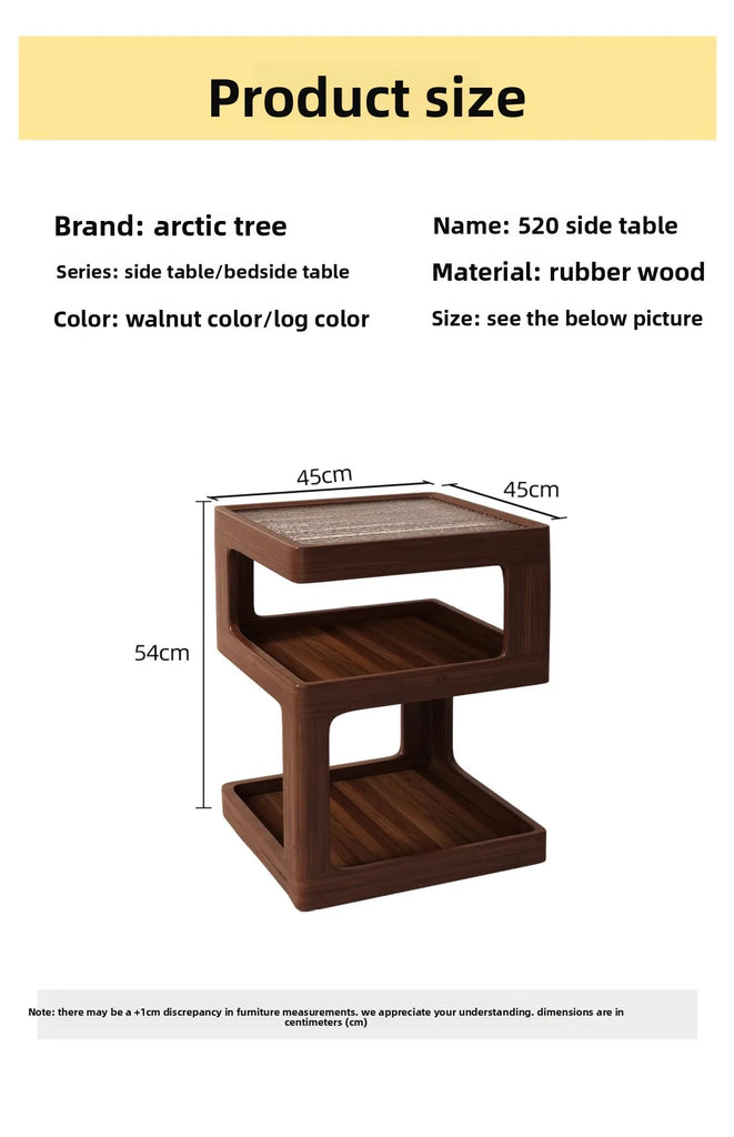 Solid Wood Bedside Table with Storage – Modern Minimalist Bedroom Side Table