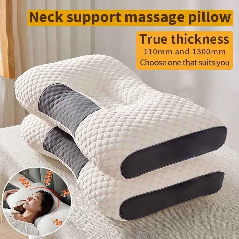 Neck Pillow for Sleep and Cervical Support – Orthopedic SPA Massage Pillow with Soybean Fiber