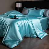 Silk Bed Sheets Set Luxury Bedding with Duvet Cover, Fitted/Flat Sheet & Pillowcases – King, Queen, Full, Twin thumbnail 30