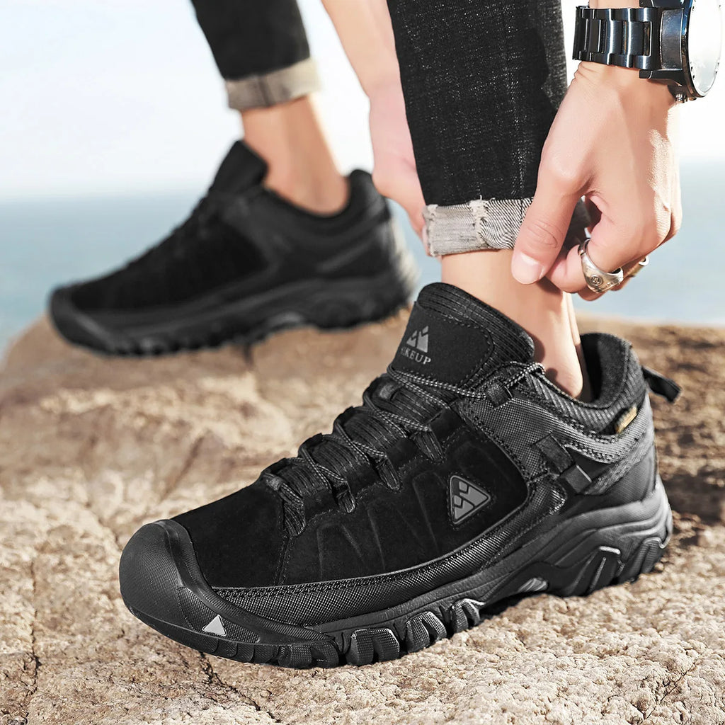 HIKEUP Men’s High-Quality Hiking Shoes – Durable Leather Climbing & Outdoor Walking Sneakers