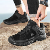 HIKEUP Men’s High-Quality Hiking Shoes – Durable Leather Climbing & Outdoor Walking Sneakers thumbnail 16