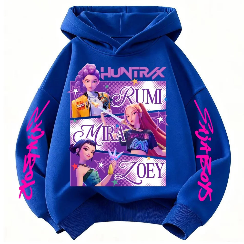 Huntrix KPop Demon Hunters Kids Hoodie Sweatshirt Princess Style Pullover 3–12 Years