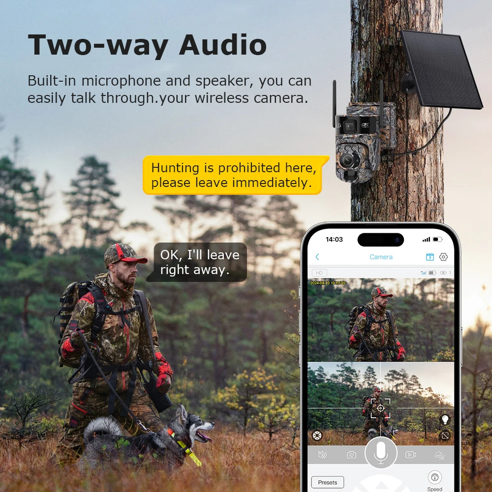 LS VISION Dual Lens Solar Security Camera – 4K WiFi/4G Wireless Outdoor Camera with Auto Tracking, 60X Zoom & Night Vision