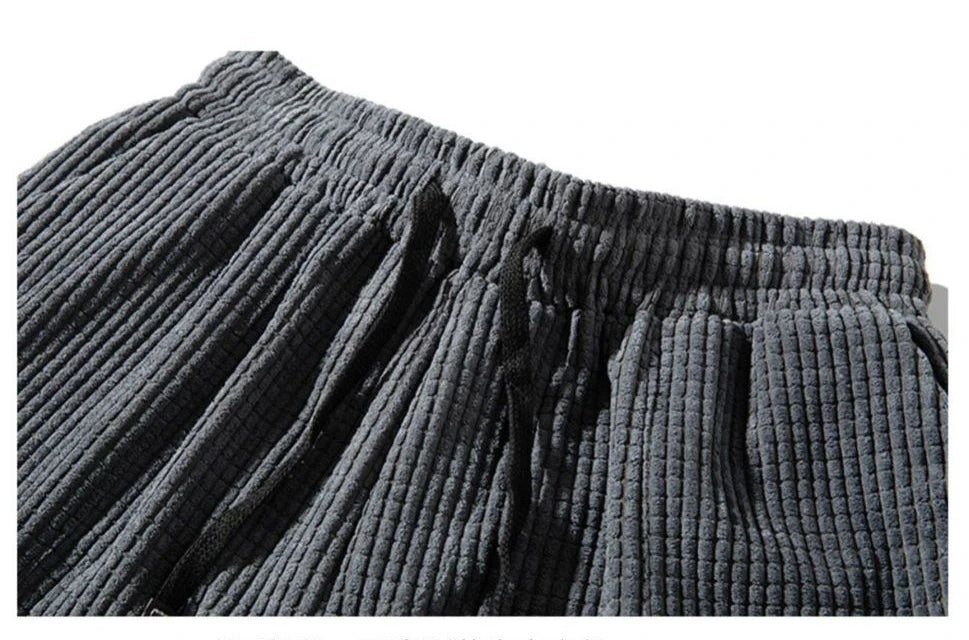 Men’s Corduroy Jogger Pants – Tech Fleece Harem Sweatpants, Casual High Street Trousers