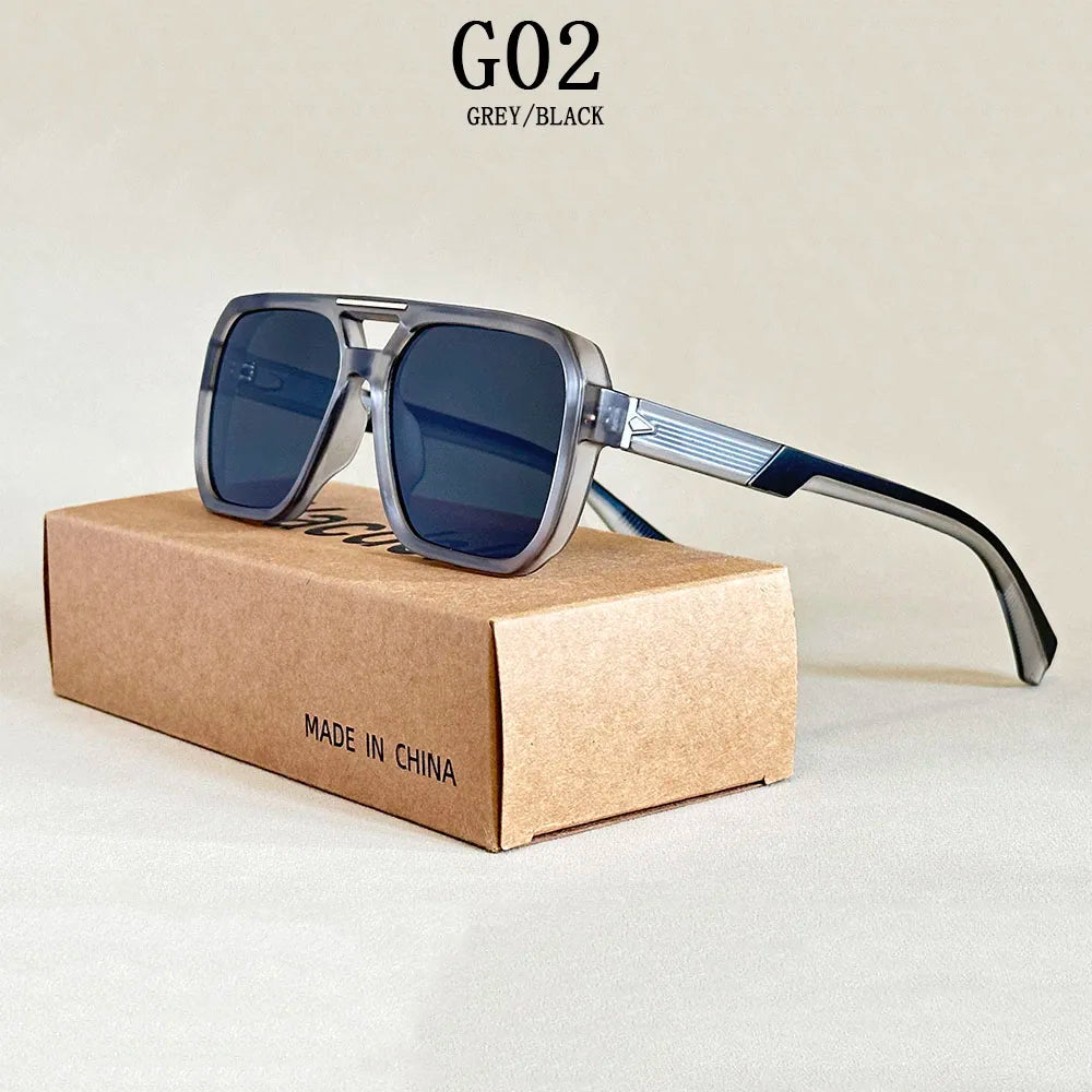 ZUIDID Vintage Square Sunglasses UV400 Travel Fashion Glasses for Men and Women Model 02056