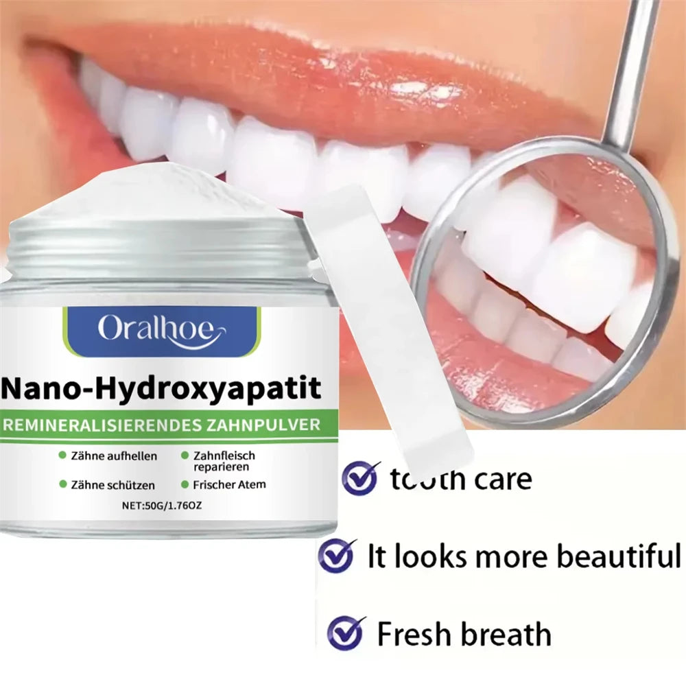 Winter Whitening Tooth Powder with 10% Hydroxyapatite – Enamel Repair, Remineralizing Formula, Cool Mint Fresh Breath