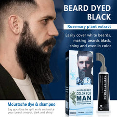 2 Minutes Black Beard Dye Cream with Comb 80ml – Natural Plant-Based Instant Beard & Hair Dye