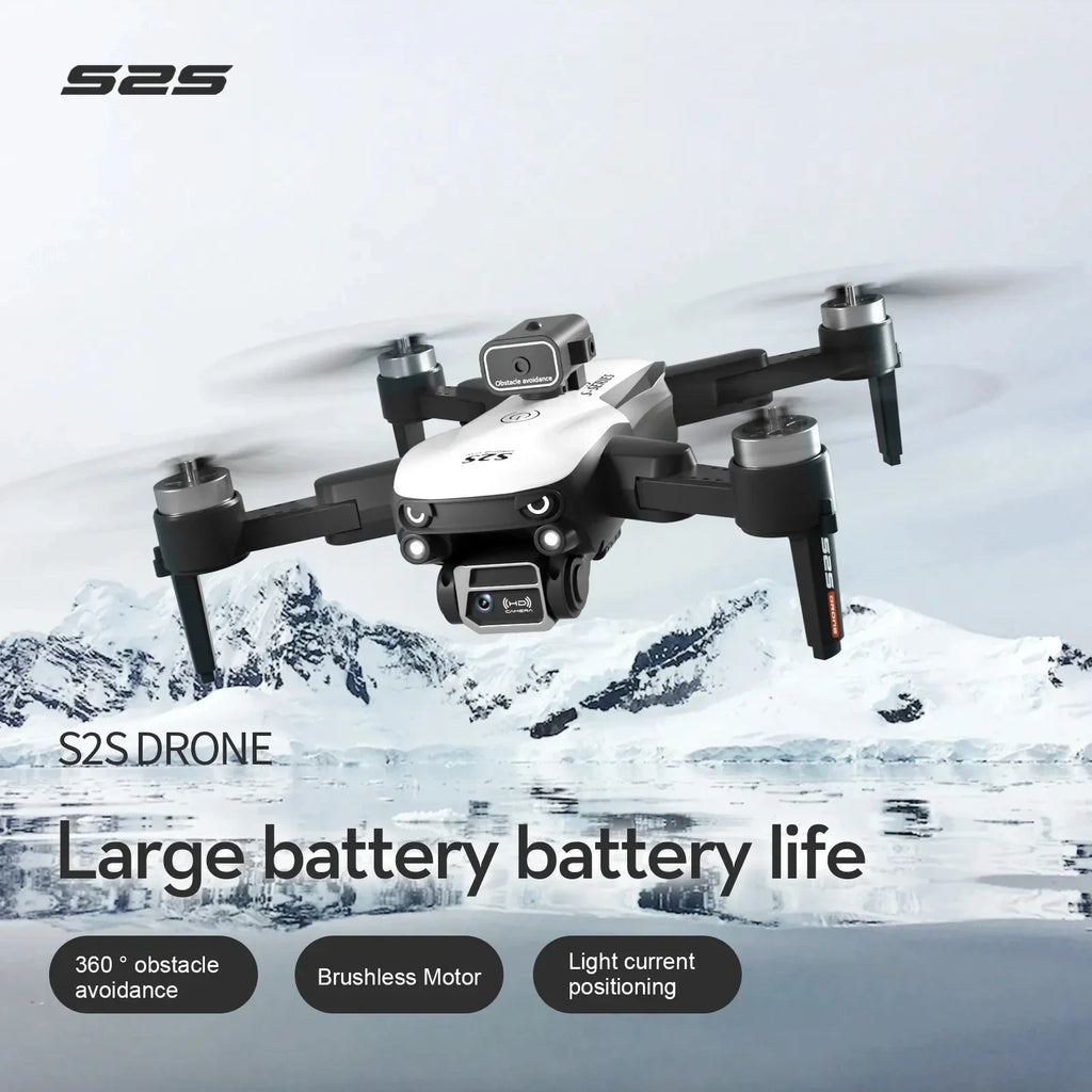 S2S Mini Drone 8K HD Camera with Obstacle Avoidance, Brushless Motor, Foldable RC Quadcopter for Kids