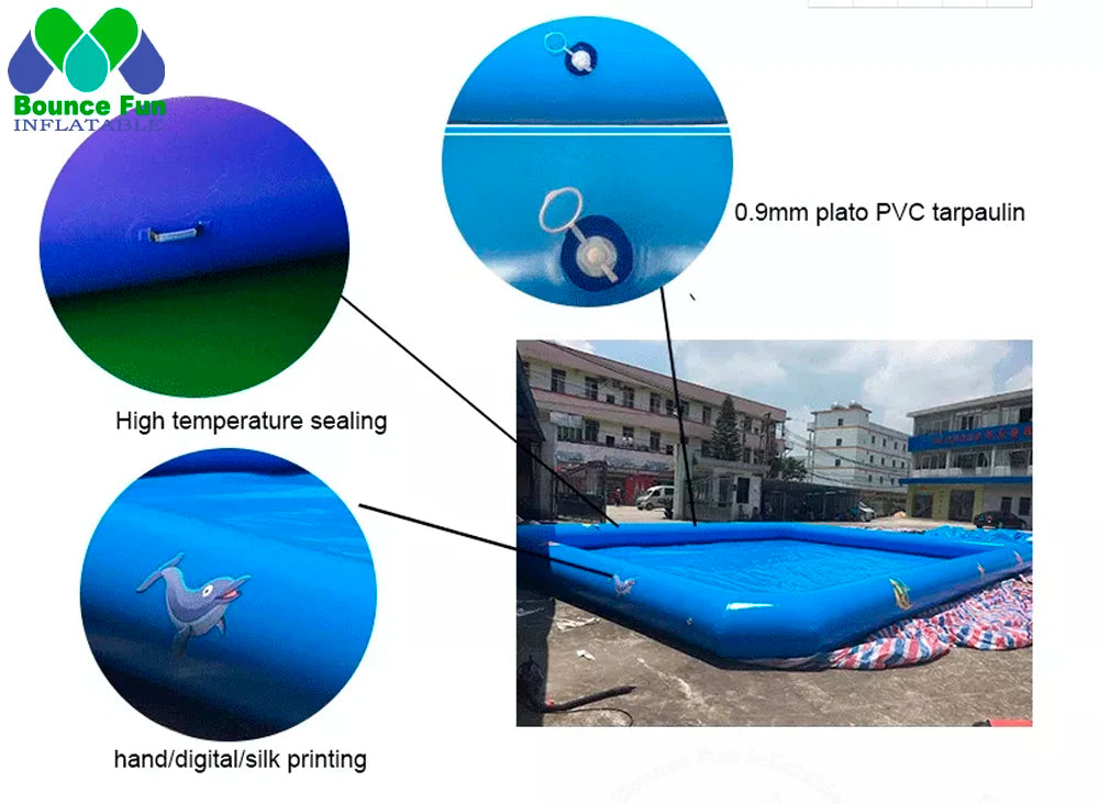 Square Inflatable Swimming Pool & Water Zorb Ball Pool – Heavy Duty PVC Outdoor Fun