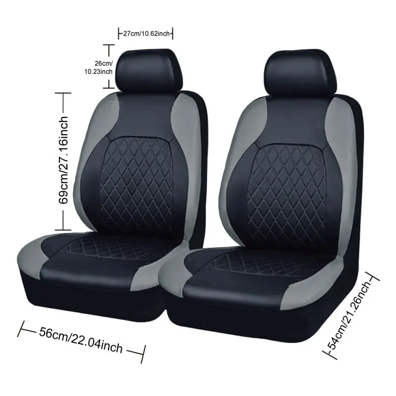 All Season Quilted PU Leather Car Seat Cover Set – Full Surround Waterproof Universal Fit for Sedan, SUV & Pick-Up Truck