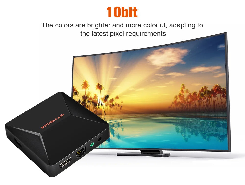 GTMEDIA iFire2 1080P FHD TV Box with M3U Decoder, H.265 HEVC 10bit, Built-in 2.4G WiFi & Ethernet, Android Media Player