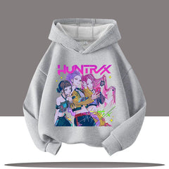 K-pop Demon Hunters Hoodie for Kids – Boys & Girls Fashion Pullover with Saja Print
