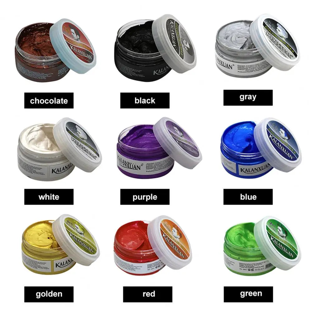 Hair Wax Dye – 9 Colors Temporary Styling Paste for Men & Women