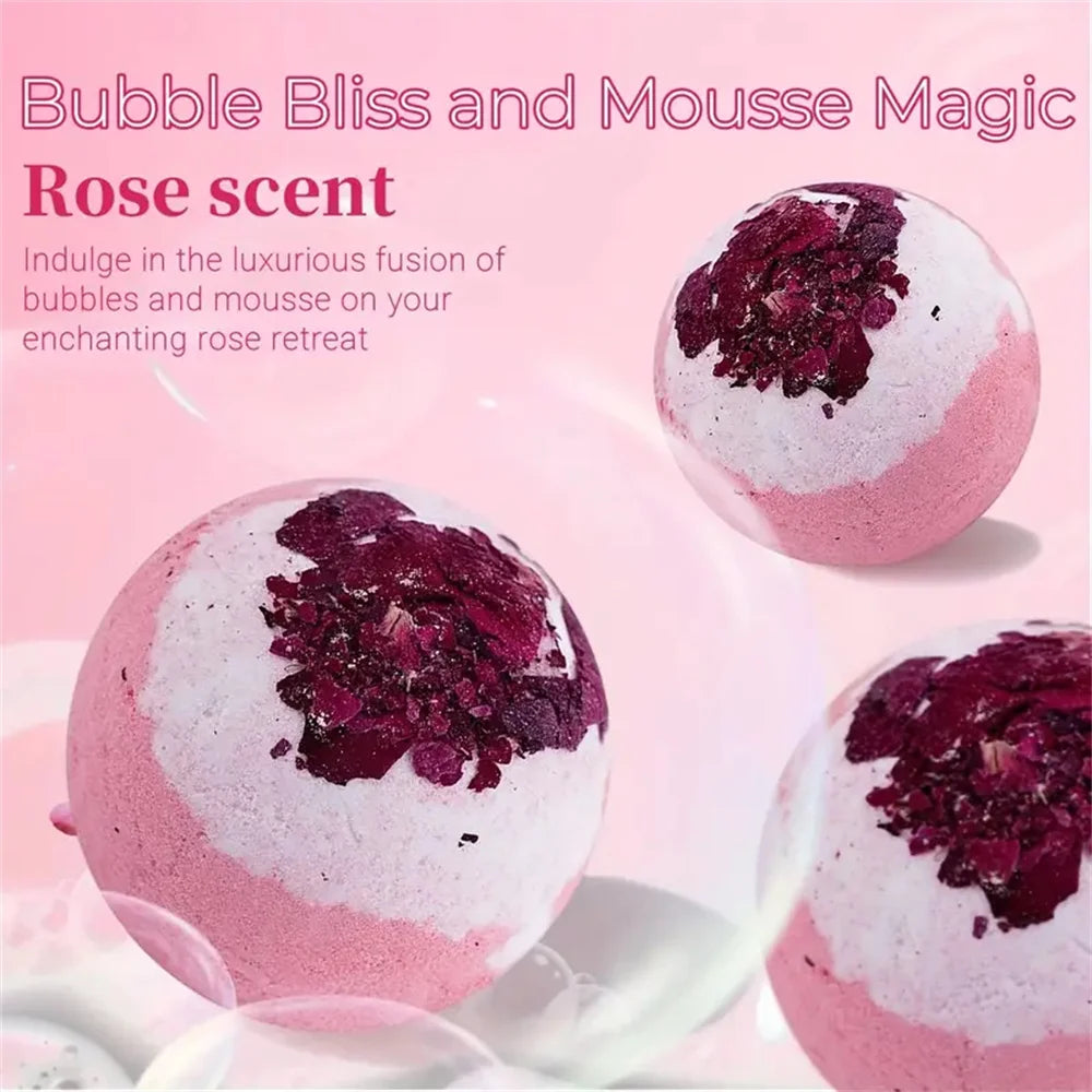 Handmade Bath Bomb Set with Essential Oils and Sea Salt – Moisturizing & Skin Peeling Bubble Ball Gift