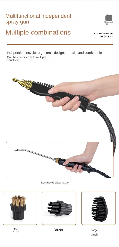 High-Temperature Steam Cleaner for Home, Car & Kitchen – Sterilization & Deep Cleaning, 110V US / 220V EU Plug