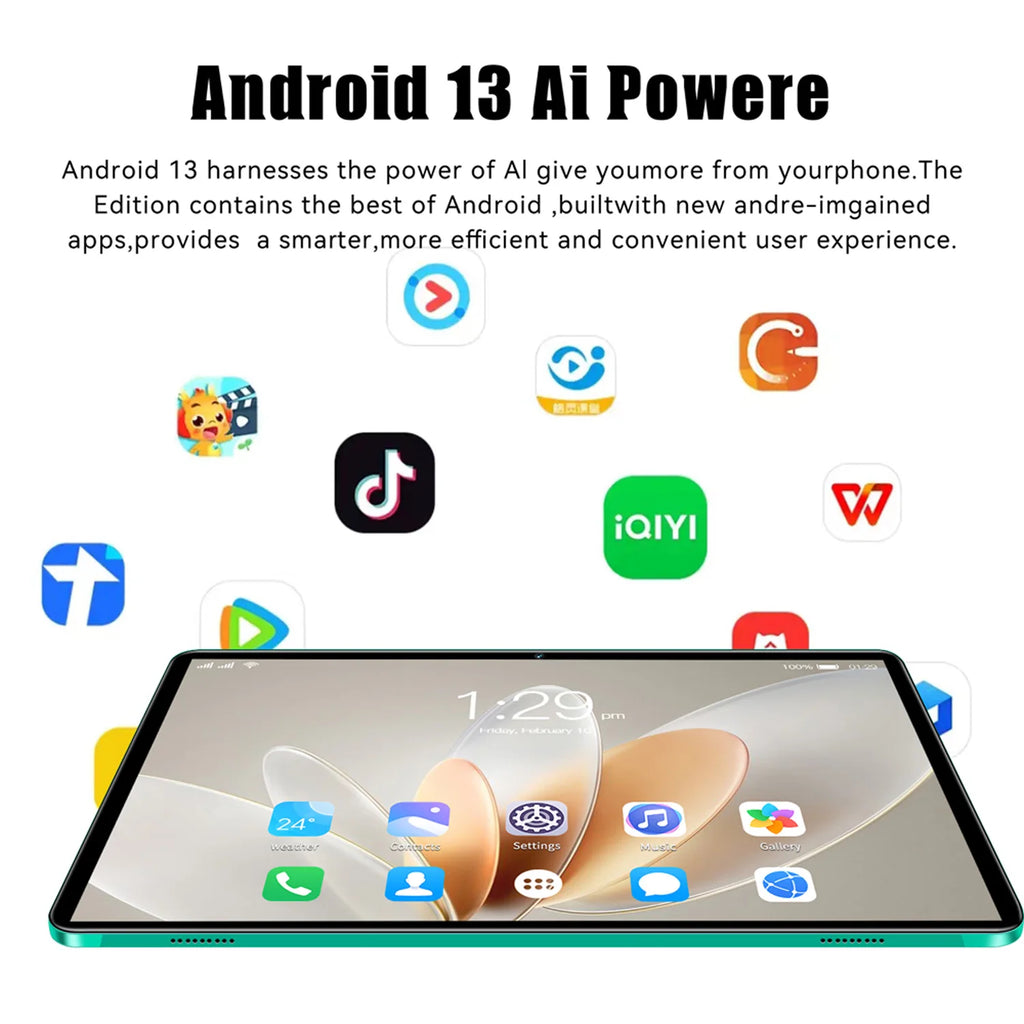 BDF H39 10.1 Inch 5G Android 13 Tablet – Octa Core, 6GB RAM, 128GB ROM, 4G Dual SIM, Dual WiFi, 6000mAh Battery